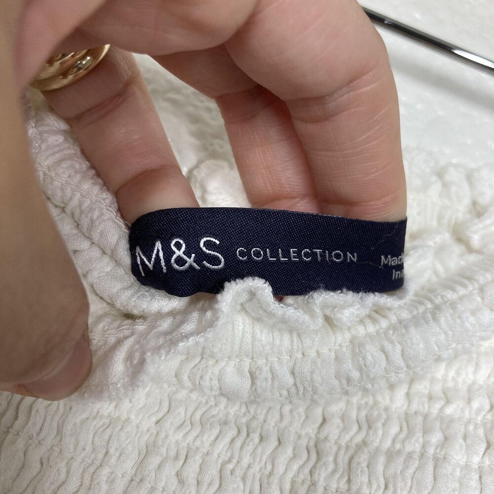 bandeau dress Beach M&S Collection Sun Dress 12 White Halter Bodice Tassel - Picture 11 of 12